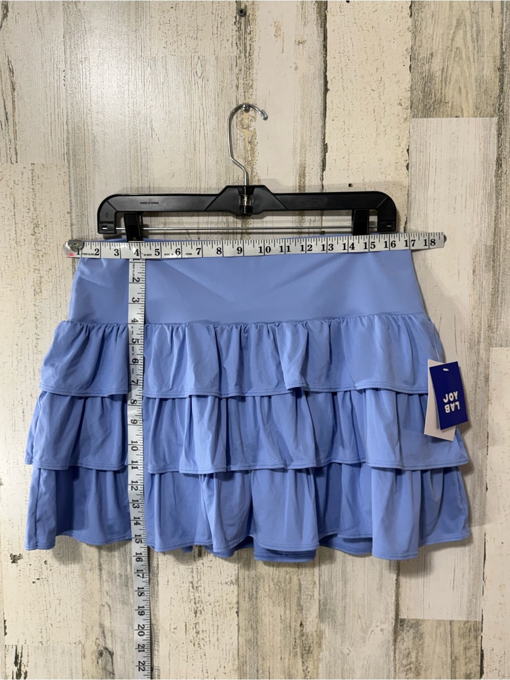 JoyLab Periwinkle Tiered Ruffle Mini Skirt Skort Tennis PickleBall Beach Cruise - Picture 6 of 10